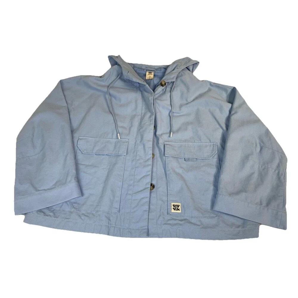Lucy & Yak Jax Jacket Sz XL LIGHT BLUE Hooded Spring - Picture 3 of 4